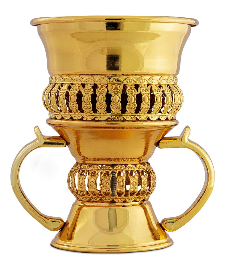 AM Regal Metal Incense Burner - Bakhoor Burner Mubkhara â€“ Frankincense Resin Burner - Ideal for Yoga, Spa & Aromatherapy (Gold) - Image 4